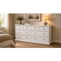 Home affaire Kommode Paris, Aufbewahrung, Schubladenschrank, Stauraum, mit 8 Schubladen, Landhausstil, Elegant, geräumig, Breite 184 cm, Höhe 87 cm