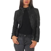 malito more than fashion Lederimitatjacke malito Damen Jacke, Kunstleder Jacke, Jacke mit Zipper, lässige Bikerjacke kurz geschnitten Slim Fit