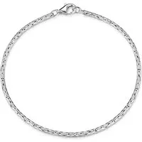 Materia Silberarmband Damen Königsarmband rund 2,5mm SA-31, 925 Sterling Silber, rhodiniert