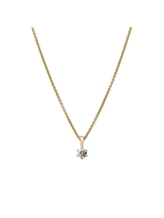 Lyomi Anhänger mit Kette 585/- Gelbgold 1 synth. Diam. 0,25 ct.