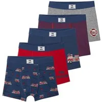 vertbaudet Boxershorts Jungen Boxershorts mit Bio-Baumwolle, Feuerwehr 5er-Pack, Feuerwehr
