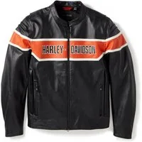 HARLEY-DAVIDSON Lederjacke Harley-Davidson Leder Motorradjacke Trenton Herren Schwarz