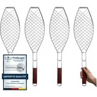 VonBueren Grillwender VonBueren Fisch-Grillhalter mit Holzgriff, 63x16 cm