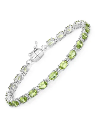 Vira Jewels Armband 925-Sterling Silber rhodiniert Peridot oval