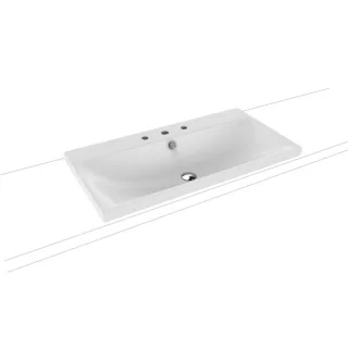 Kaldewei Silenio Aufsatzwaschtisch 904006033001 3041, 90x46x4cm, weiss Perl-Effekt, 3 Hahnlöcher