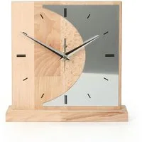 Kreative Feder Standuhr Designer-STANDUHR „Silvermoon“ aus Massivholz, ohne Ticken, Funk- oder Quarzuhrwerk, elegant, außergewöhnlich, modern