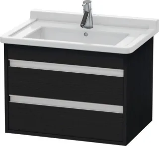Duravit Ketho Waschtischunterbau wandhängend Eiche Schwarz Matt 650x455x480 mm - KT664301616 KT664301616