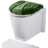 REDBEST Badematte WC-Deckelbezug "Louisville", Höhe 20 mm, Gummizug:, Streifen/Hoch- Tiefstruktur
