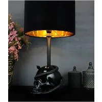 Horror-Shop Dekofigur Elegante Gothic Tischlampe mit Totenkopf & Schlang