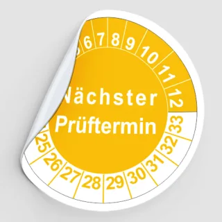 Mehrjahresprüfplakette gelb