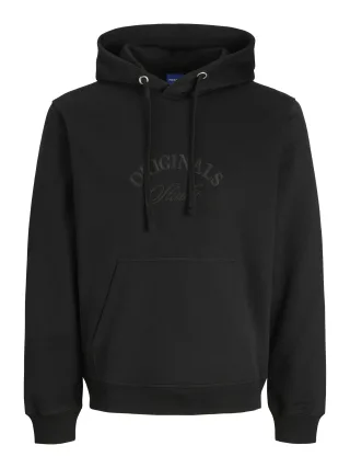 JACK&JONES - JORBLEECKER BRANDING SWEAT HOOD BF black - Gr. - L