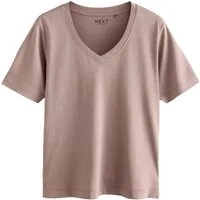 Next V-Shirt T-Shirt mit V-Ausschnitt aus Baumwolle und Modal (1-tlg)