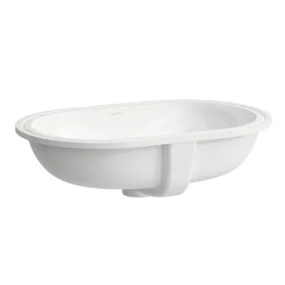Laufen Savoy Einbau-Waschtisch H8189460001091 57,5x37,5cm, unten, ohne Hahnloch, oval, mit Überlauf, weiß