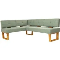 OTTO home Eckbank Ponza Polsterbank, Esszimmerbank, mit Massivholzgestell, Küchenbank in tollen Farben, Breite 201x161 cm