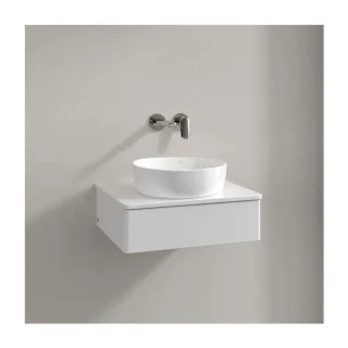 Villeroy und Boch Antao Waschtisch-Unterschrank K07050GF 60x19x50cm, Hahnloch, Waschbeckenplattenfarbe Lack, glossy white lacquer