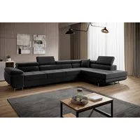 Muffo Ecksofa Wild Maxi mit Schlaffunktion inkl. Montage, L-form Couch mit Bettkasten XL, 6-fach verstellbare Kopfstützen