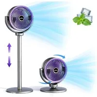 MOPUEA Standventilator 3in1 Tischventilator Standventilator Type C 5 Stufen höhenverstellbar, 3in1 Nutzung, Type-C, 5 Stufen, flexibel höhenverstellbar