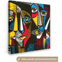OneMillionCanvasses® Leinwandbild Malerei - Ölfarbenoptik - Kubismus, Fotodruck (1 St), Wandbild, Deko Schlafzimmer Wohnzimmer Flur 20x20 cm