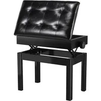 TLGREEN Klavierbank Höhenverstellbar, mit Polsterung und Stauraum (Ergonomische Klavierbank für Erwachsene, 48-58CM Höhe), 150 kg Tragfähigkeit, PU-Leder, rutschfeste Füße