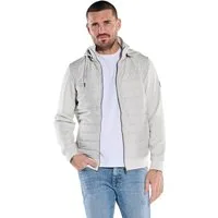 emilio adani Kapuzensweatjacke Herren Sweatjacke mit abnehmbarer Kapuze, Silbergrau