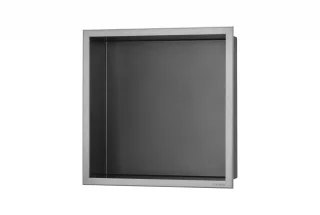 ESS BOX 10 Anthrazit Wandnische 30x30x10 cm mit Rahmen Edelstahl gebürstet, inkl. Rohbauset, BOX-30x BOX-30x30x10-A