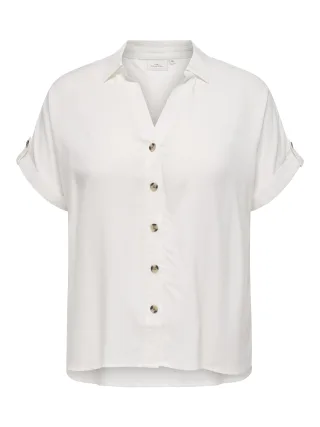 ONLY CARMAKOMA - CARYASMIN S/S SHIRT WVN NOOS Snow White - Gr. - 46