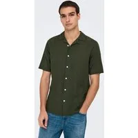 ONLY & SONS Kurzarmhemd ONSCAIDEN SS SOLID RESORT LINEN NOOS