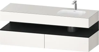Duravit Qatego Einbauwaschtisch mit Konsolenwaschtischunterbau Weiß Supermatt 1600x550x600 mm - QA47 QA4796016840000