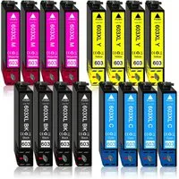 Druckerparadies 16er Pack Druckerpatronen 603 603XL kompatibel mit Epson WF-2840 Tintenpatrone (16-tlg)