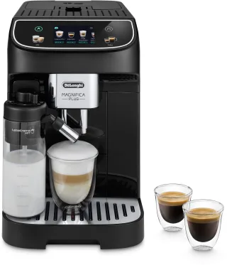 DeLonghi Kaffeevollautomat "Magnifica Plus ECAM320.60.B - 15 Rezepte, LatteCrema Milchsystem" 3,5" Touch-Farbdisplay, Extra Shot Funktion, automatische Reinigung