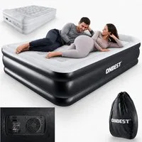 Onbest Luftbett Luftmatratze Gästebett mit elektrischer Luftpumpe und Kissen, 250 kg, 2 Personen, wasserabweisend, selbstaufblasend, 0,6 mm