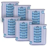 laro Pillendose Tablettenbox Blau 7 Tage – 4 Fächer – 3/4/6/12/24/48/96 Stück (3 St)