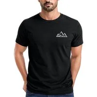 Neverless Print-Shirt Herren T-Shirt Aufdruck Berg Wandern Polygon Design Print Outdoor mit Print