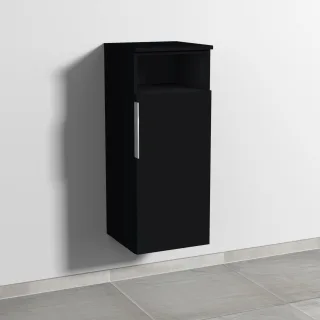 Sanipa 3way Mittelschrank mit 1 Tür und 1 offenem Fach, Schwarz-Matt, UF13308 UF13308