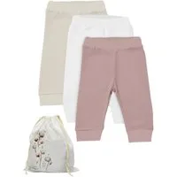 biorganic Stoffhose Waffle (3er Pack) Mehrfarbig Unisex, Baby Hose für Jungen und Mädchen (Set, 4-tlg., 3er-Pack Hosen & 1 Beutel) Waffelmuster, Bio-Baumwolle, Größe 68 - 86