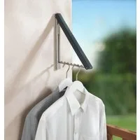 WENKO Kleiderstange Klapp-Garderobe Outdoor, wetterfest, platzsparend, rostfrei. (Outdoor-Garderobe, faltbar, wetterfest, Edelstahl und ABS-Kunststoff., WENKO Klapp-Garderobe, robust, ideal für Balkon, Terrasse, Garten), Klappbar, witterungsbeständig