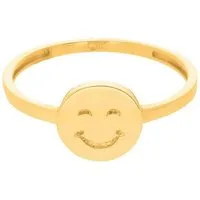 Suzan Gold Goldring 375er Gold Damenring – Smiley-Motiv, Happy Lächeln, ideales Geschenk, Gelbgold 375