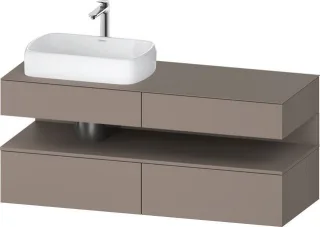 Duravit Qatego Konsolenwaschtischunterbau wandhängend Basalt Matt 1400x550x600 mm - QA4765043430010 QA4765043430010