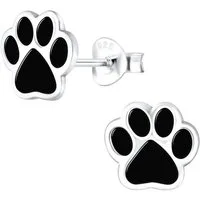 ALEXANDER YORK Paar Ohrstecker PFOTE I schwarz, 2-tlg., 925 Sterling Silber