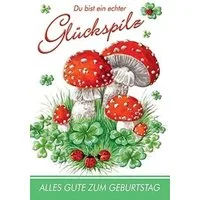 HOME FASHION Glückwunschkarte Glückspilz Glückwunschkarte - Kindergeburtstag - Grußkarten
