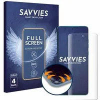 Savvies Displayschutzfolie Fullscreen Schutzfolie für Motorola Edge 60, 4 Stück, Displayschutz Folie Fullcover Klar Transparent