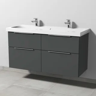 Sanipa 3way Waschtischunterbau zu Geberit iCon Light Waschtisch mit 4 Auszügen, Anthrazit-Matt UM57622