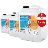 Höfer Chemie GmbH Poolpflege 4x 5 kg BAYZID® pH Minus flüssig 14,9%, Zuverlässige Regulierung des pH-Werts