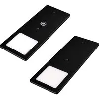 kalb LED Unterbauleuchte schwarz 5W- sehr flache Küchenleuchte mit Touch-Dimmfunktion, 2er Set neutralweiß, neutralweiss