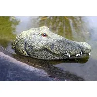 LB H&F Lilienburg Teichfigur LB H&F Teichfigur Krokodil Kopf Schwimmtier Alligator, (Tierfigur Gartenteich Miniteich grün Teichdeko Krokodilkopf Pool Teich Gartendeko Teichtier Vogelschreck Vogelschutz Katzenabwehr Gartenteich Vogelabwehr, Reiherschu