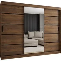 ABIKS MÖBEL Schwebetürenschrank RUBINO V 250 Schlafzimmerschrank mit Schiebetüren Kleiderstange Regale