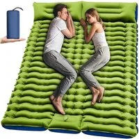 feinlux Isomatte Camping Isomatte Selbstaufblasend, (set, Ultraleicht Luftmatratze Camping für 2 Personen), Aufblasbare mit Fußpumpe & Kissen für Outdoor, Wandern, Zelt