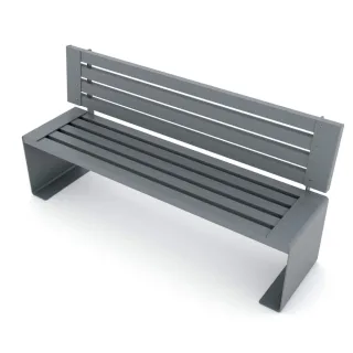 Moderne Parkbank PRO Stay - Robuste Sitzbank für Stadtpark & Kita - Wetterfeste Stahlkonstruktion - 160x45x85 cm - Langlebige Gartenbank Wickey