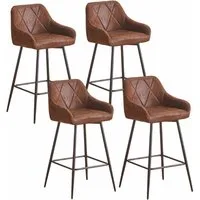 JYMTOM Barhocker Barstuhl mit Armlehne Gepolsterter Tresenhocker Bistrohocker (4 St), Outdoor Diamant Design Hocker, Braun