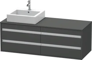 Duravit Ketho Konsolenwaschtischunterbau wandhängend Graphit Matt 1400x550x496 mm - KT6657L4949 KT6657L4949
